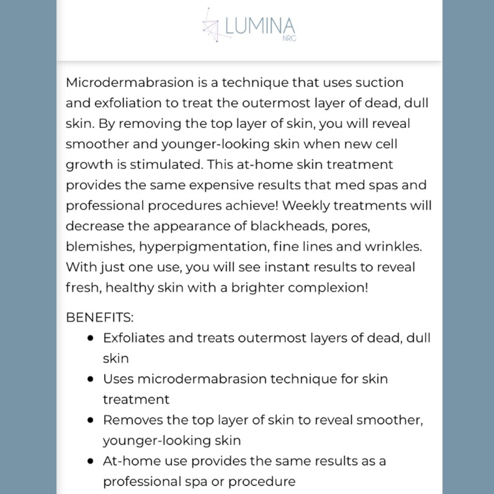 NEW Lumina NRG Microderm Facial Device - Picture 10 of 13